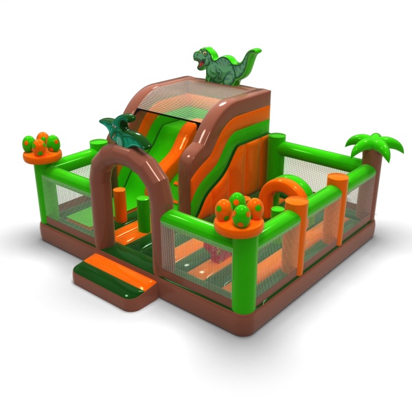 Aire de jeux gonflable 6x6 sur le thème dino
