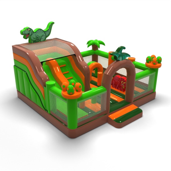 Aire de jeux gonflable 6x6 sur le thème dino