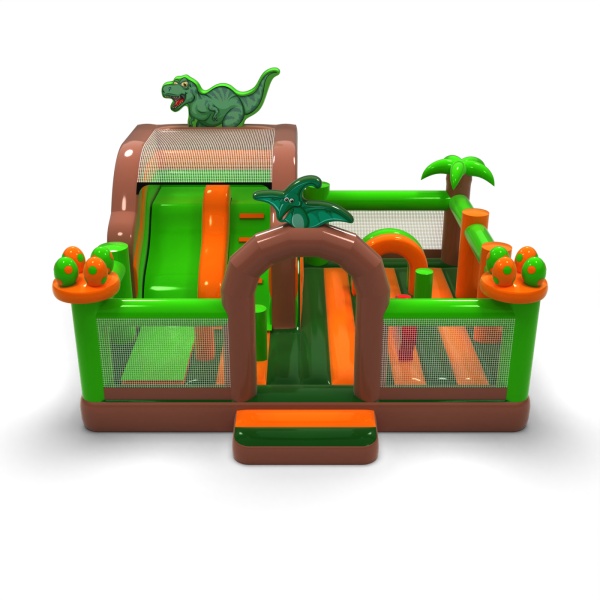 Aire de jeux gonflable 6x6 sur le thème dino