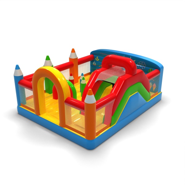 Aire de jeux gonflable 6x5 sur le thème des crayons