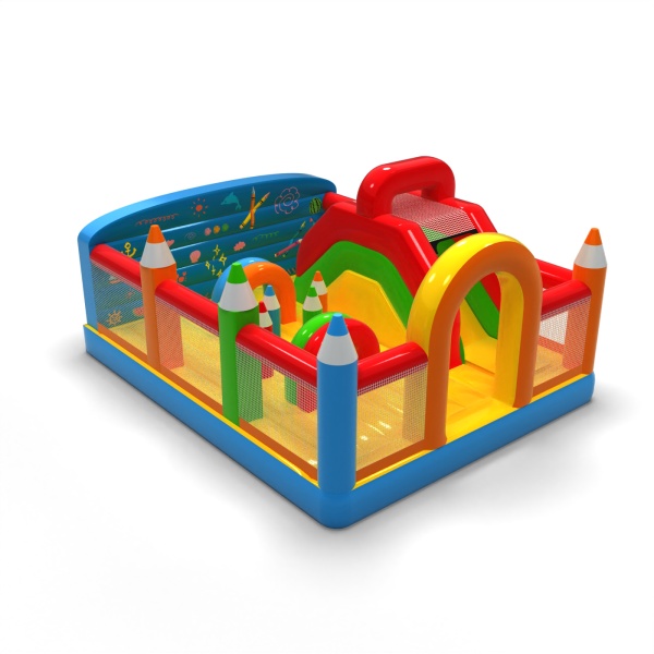 Aire de jeux gonflable 6x5 sur le thème des crayons