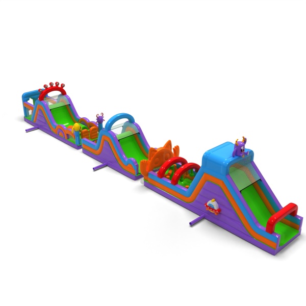 Parcours d'obstacles gonflable Monstres - 30 m