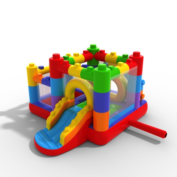 Petit château gonflable avec piscine à balles sèche pour enfants - Blocs colorés