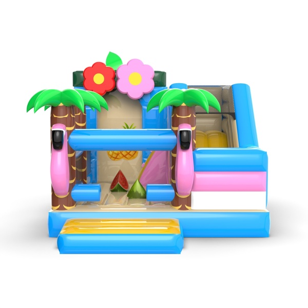 Gonflable avec toboggan - combo hawaïen