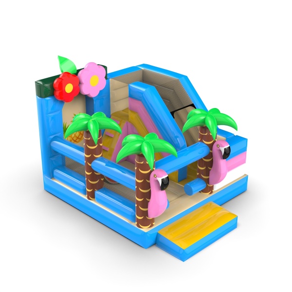 Gonflable avec toboggan - combo hawaïen