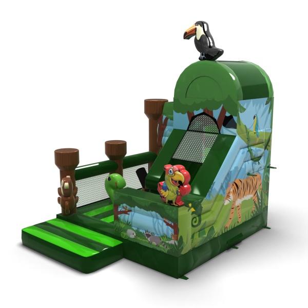 Gonflable avec toboggan - combo jungle avec imprimé