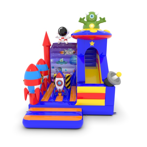 Gonflable avec toboggan - Combo thème spatial