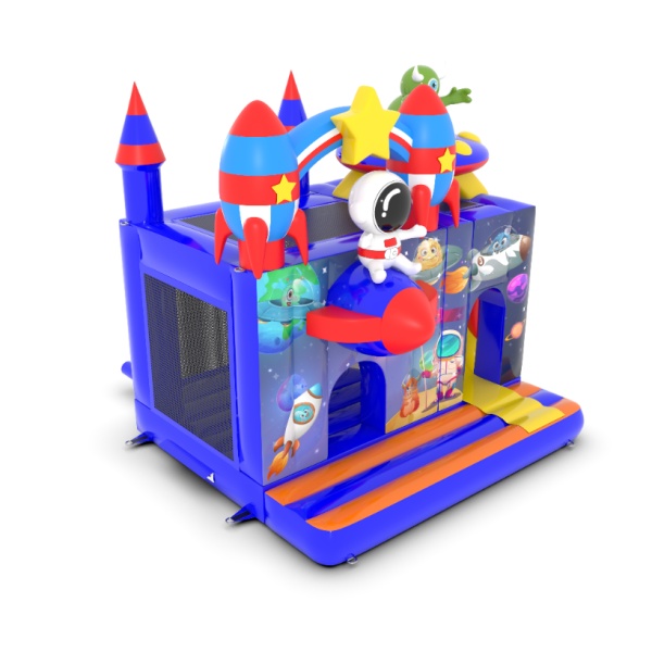 Château gonflable 4,5x4 au motif spatial