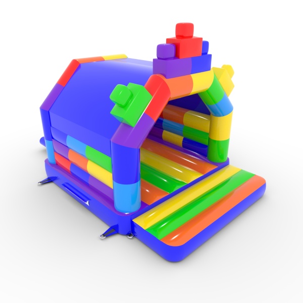 Château gonflable 4,5x3,6 sur le thème des blocs colorés