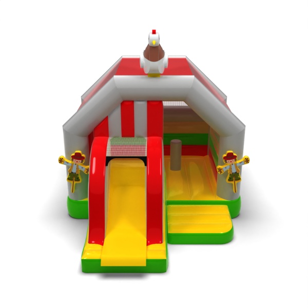 Petite maison de ferme - gonflable avec toboggan