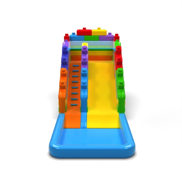 Toboggan gonflable aquatique Briques colorées