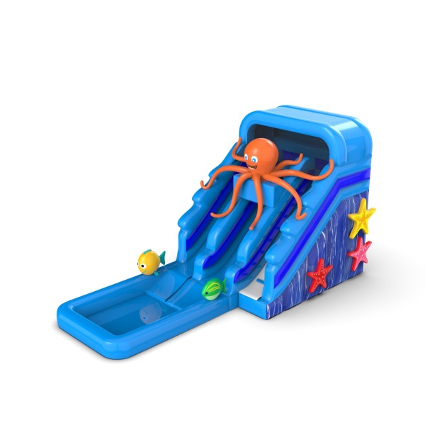 Toboggan gonflable aquatique avec pieuvre