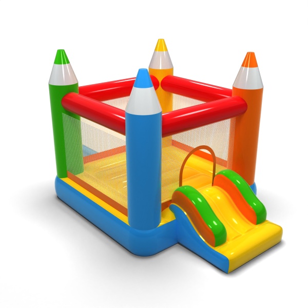 Mini château gonflable crayons