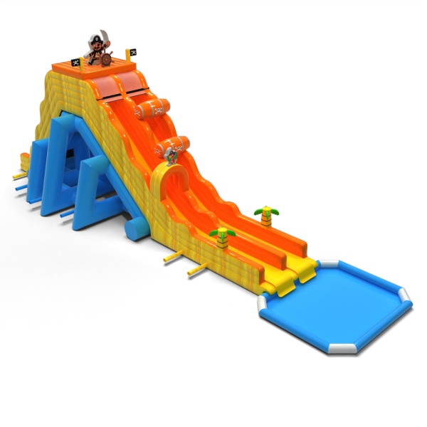 Toboggan gonflable aquatique avec pirates
