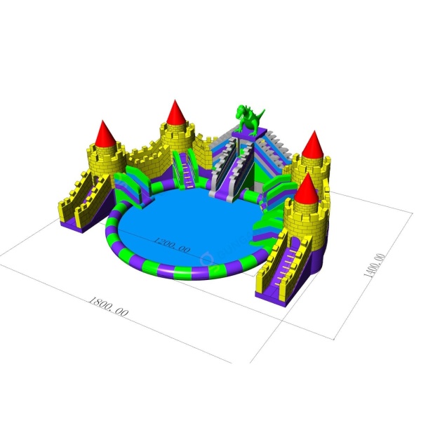 Cité aquatique - château avec dragon