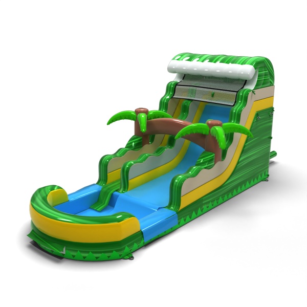 Toboggan gonflable aquatique sur le thème de la jungle