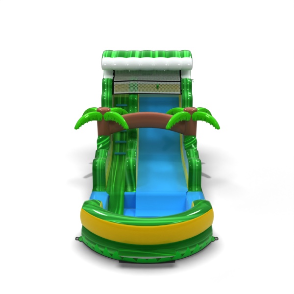 Toboggan gonflable aquatique sur le thème de la jungle
