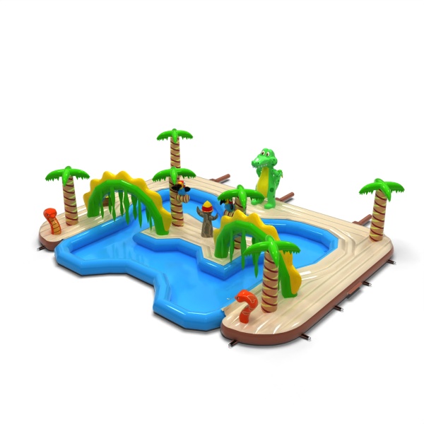 Île aquatique gonflable sur le thème hawaïen