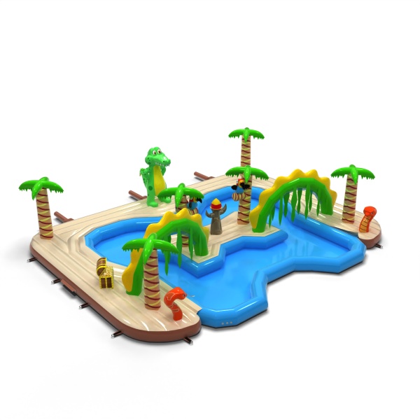 Île aquatique gonflable sur le thème hawaïen