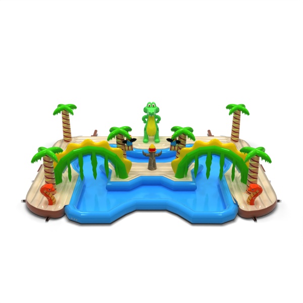 Île aquatique gonflable sur le thème hawaïen