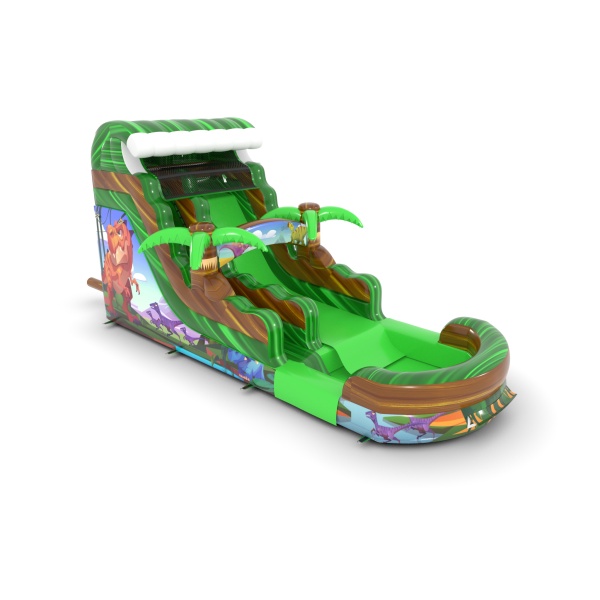 Toboggan gonflable aquatique avec imprimé dinosaures