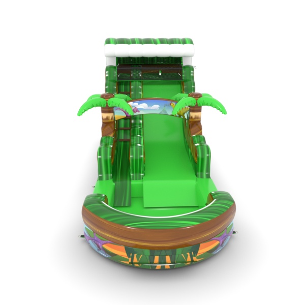 Toboggan gonflable aquatique avec imprimé dinosaures