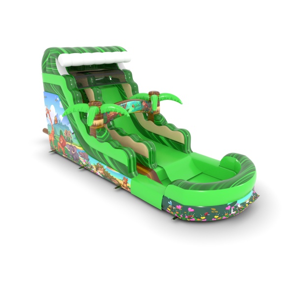 Toboggan gonflable aquatique avec imprimé safari