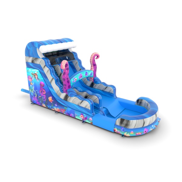 Toboggan gonflable aquatique avec imprimé au motif marin