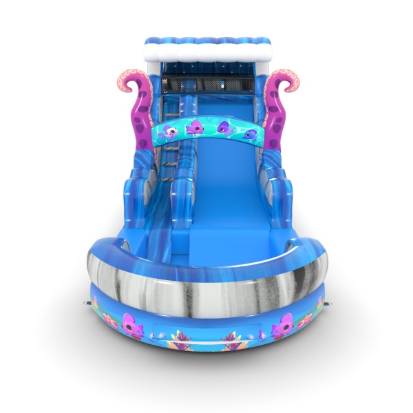 Toboggan gonflable aquatique avec imprimé au motif marin