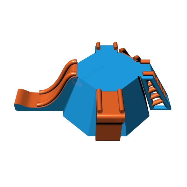 Plateforme avec toboggans et plongeoir - parcs aquatiques gonflables