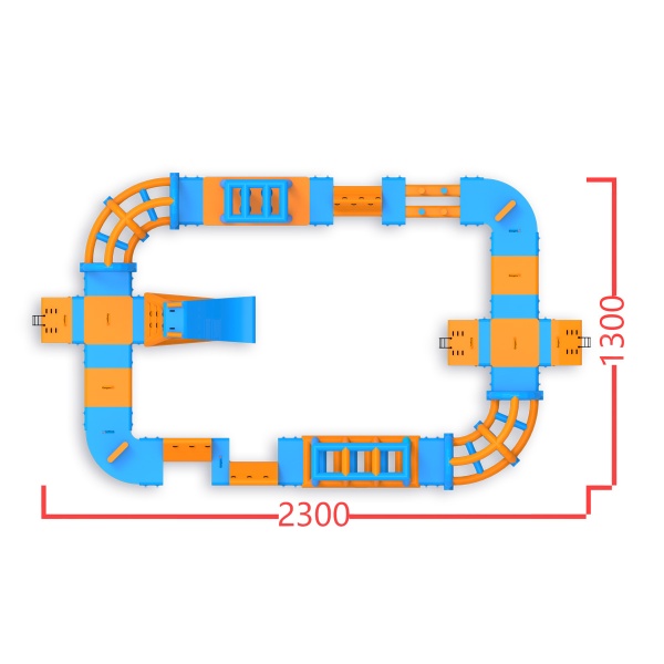 Parc aquatique gonflable Omikron (23 x 13 m)