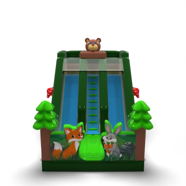 Toboggan gonflable double avec imprimé sur le thème de la forêt