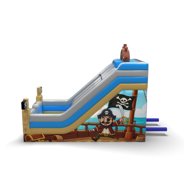 Toboggan gonflable double avec imprimé sur le thème des pirates