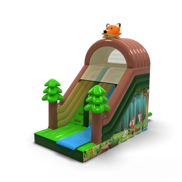 Toboggan gonflable avec imprimé sur le thème de la forêt