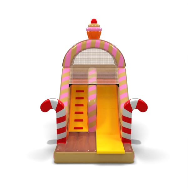 Toboggan gonflable avec imprimé sur le thème des bonbons
