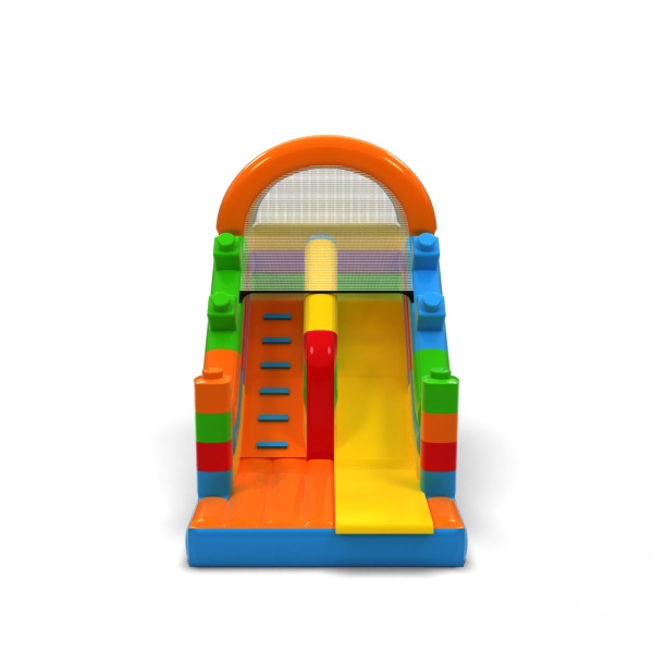 Toboggan gonflable sur le thème de blocs colorés