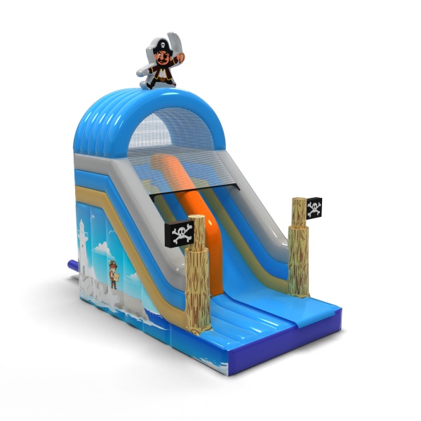 Toboggan gonflable pirate avec imprimé