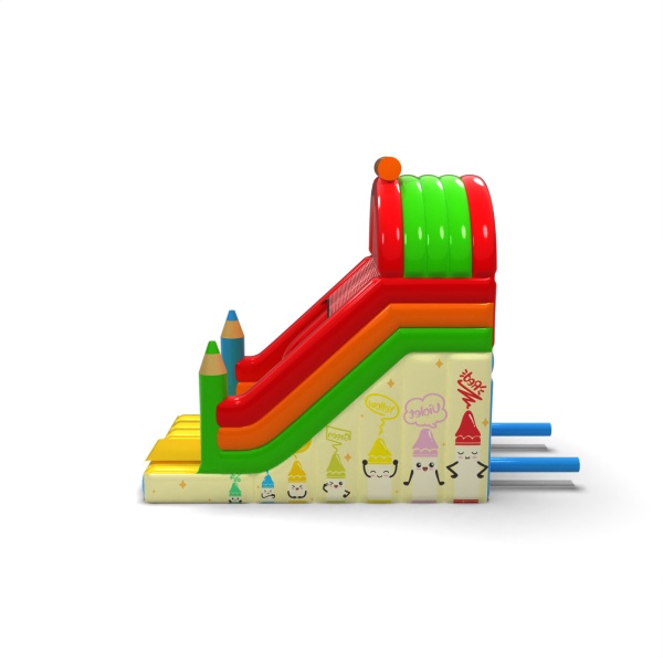 Toboggan gonflable sur le thème des crayons
