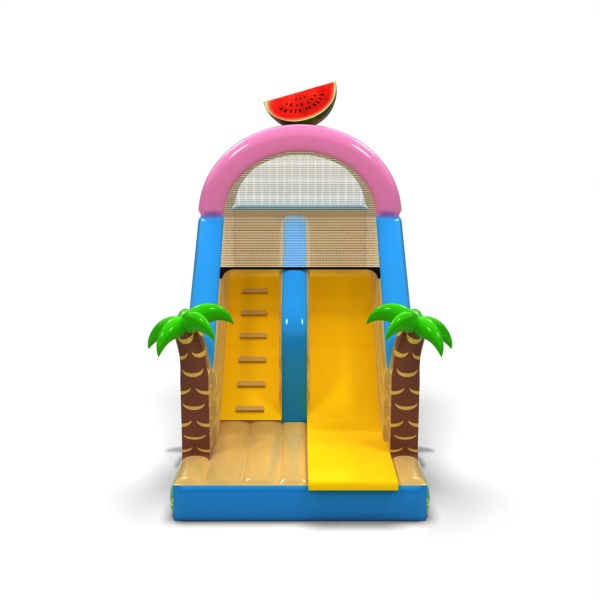 Toboggan gonflable avec imprimé sur le thème hawaïen