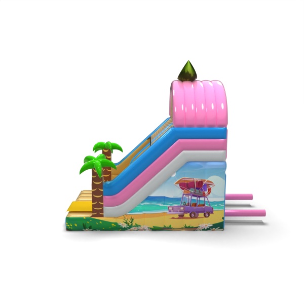 Toboggan gonflable avec imprimé sur le thème hawaïen