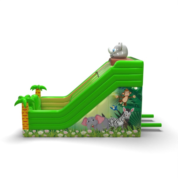 Toboggan gonflable double avec imprimé sur le thème safari