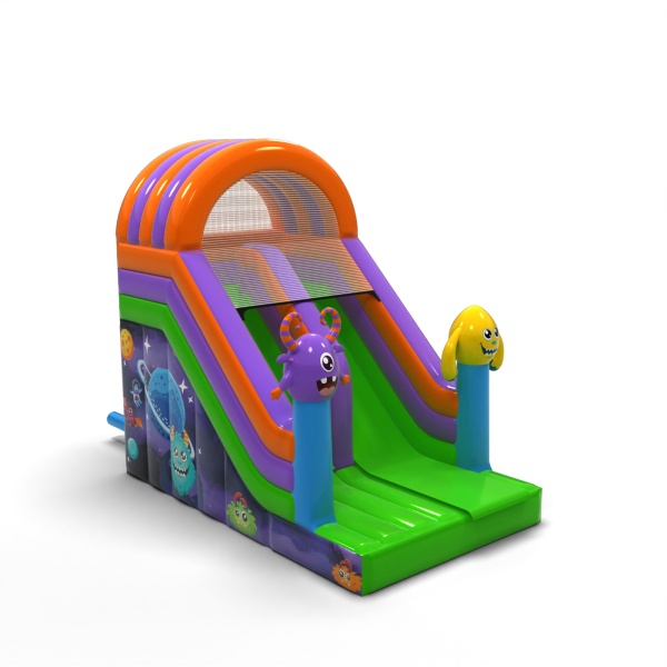 Toboggan gonflable avec imprimé sur le thème des monstres