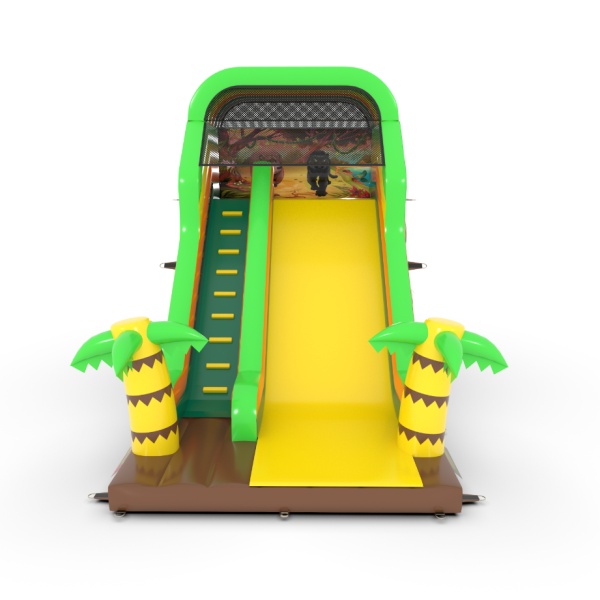 Toboggan gonflable Ours avec imprimé sur le thème de la jungle