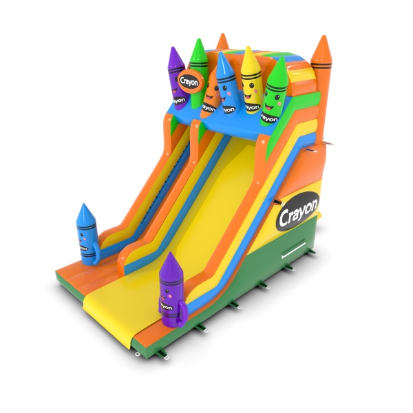Toboggan gonflable Crayons de couleur