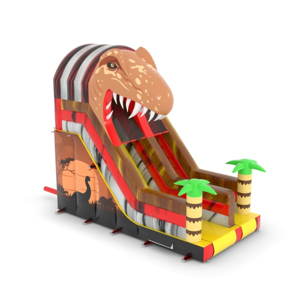 Toboggan gonflable sur le thème dinosaures