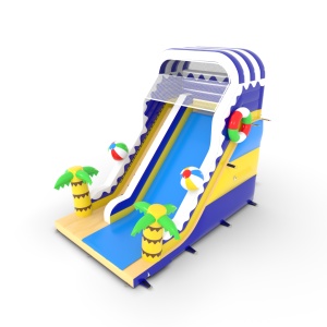Toboggan gonflable sur le thème plage