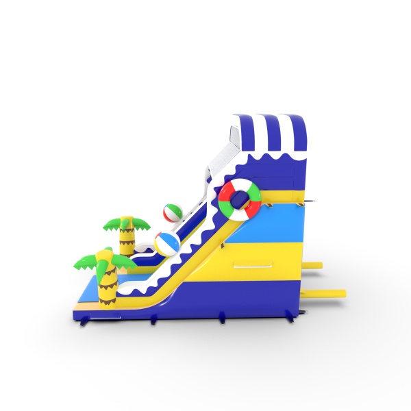 Toboggan gonflable sur le thème plage