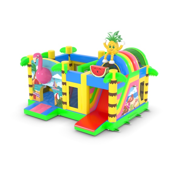 Château gonflable combo sur le thème hawaïen