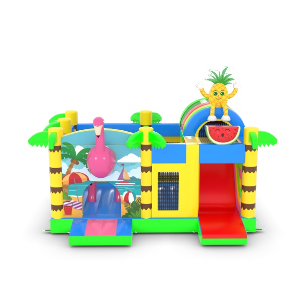 Château gonflable combo sur le thème hawaïen