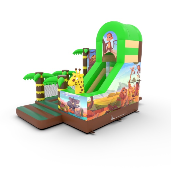 Gonflable avec toboggan combo safari